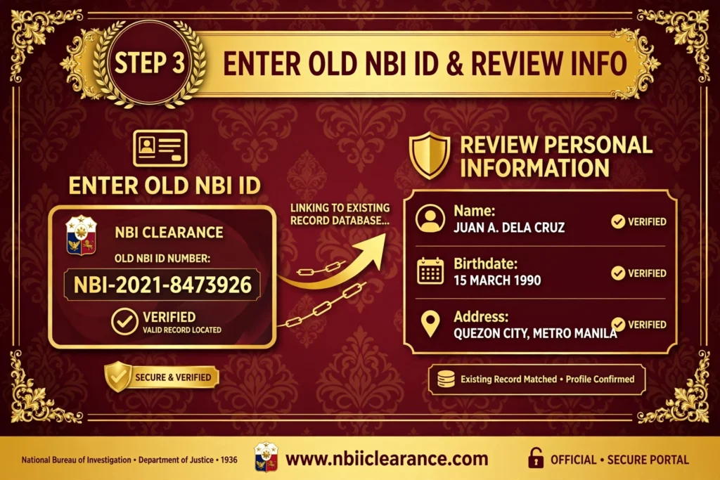 Enter Your Old NBI ID Number