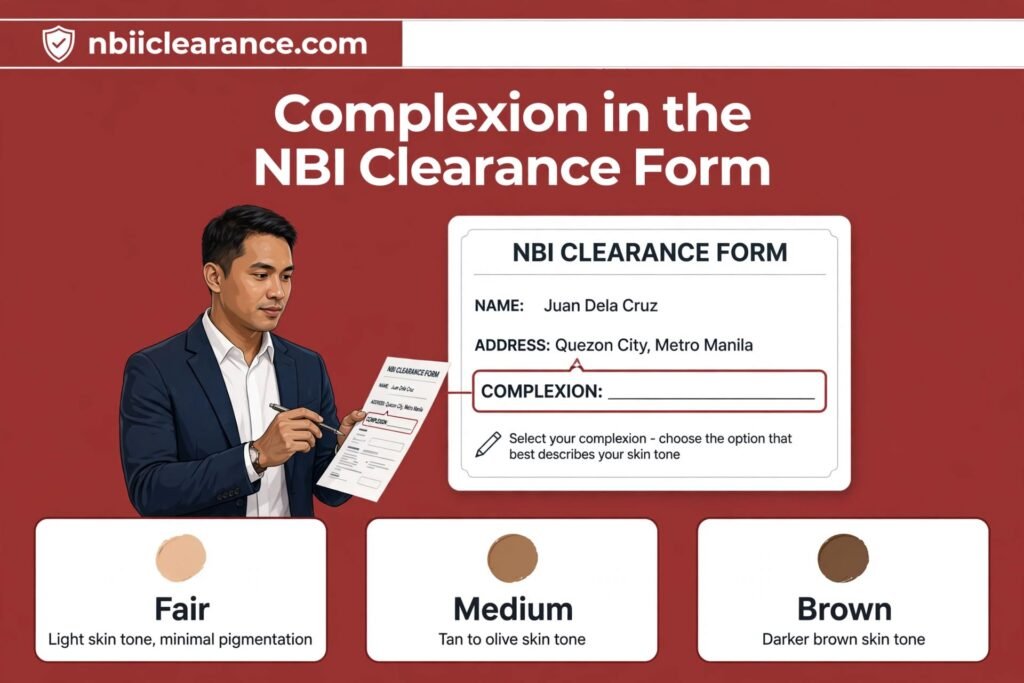 Complexion in the NBI Clearance Form