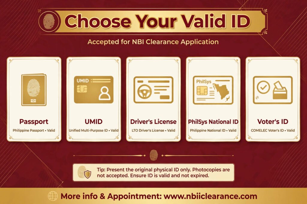 Choose Your Valid ID