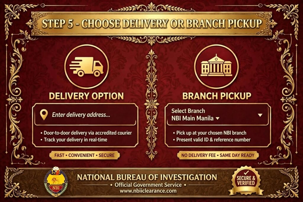Choose Delivery or Branch Pickup